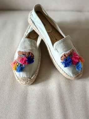 Soludos Espadrille Flats with Colorful Camel & Tassel Embroidery - Neutral